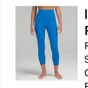 lululemon athletica Bright Blue High-Rise 7/8 Leggings